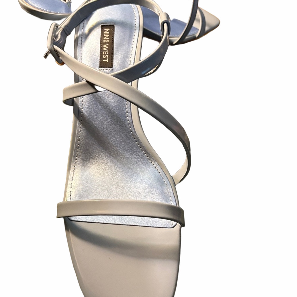 Nine West blue high gloss Patton strappy sandal. 
new condition size 12M 3” heel - Picture 6 of 6